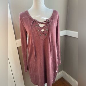 Altar'd State Wild Ginger Lace Up Dress NWOT Size: small